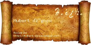 Hubert Ágnes névjegykártya