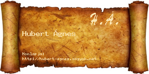 Hubert Ágnes névjegykártya